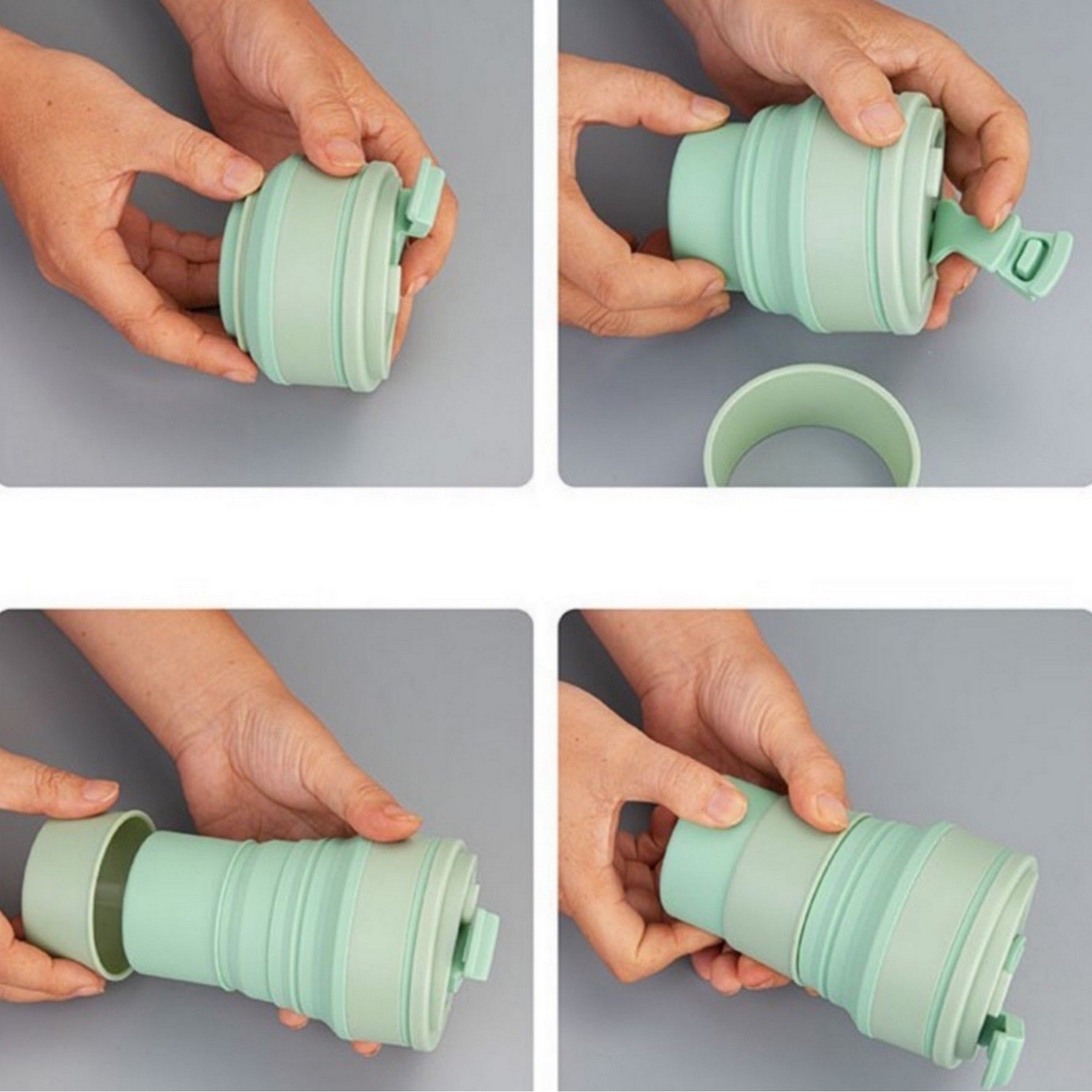 Collapsible Travel Cup Silicone Camping Bottle With Lids 12