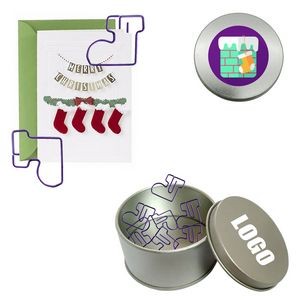 Christmas Sock Shaped Paper Clips with Tin Box 8