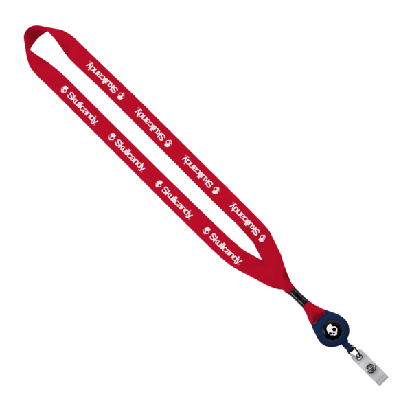 3/4" Polyester Lanyard with Metal Crimp & Retractable Badge Reel 412