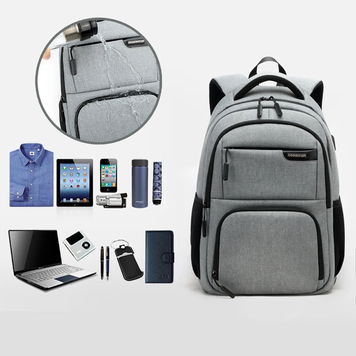 Waterproof Casual Laptop Backpack with USB Charging Port 6