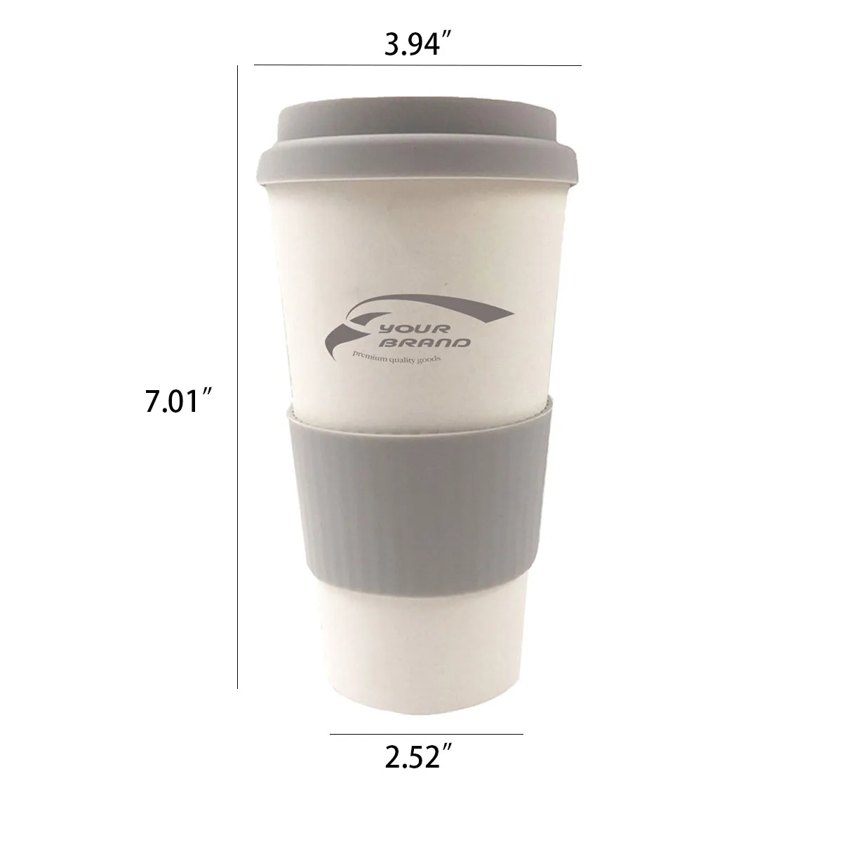 Eco-Friendly Bamboo Fiber Coffee Cup with Silicone Sleeve 4