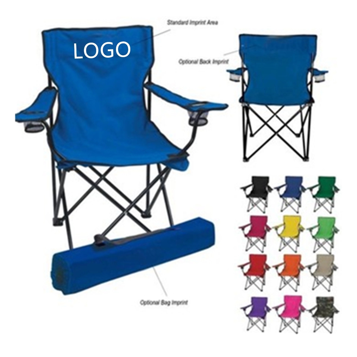 Portable Folding Chair with Arm Rest Cup Holder 1