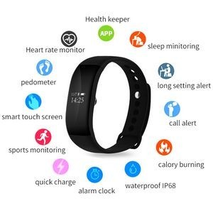 Wireless Smart Band Fitness Tracker With Activity Monitoring Anti Lost Alert 8