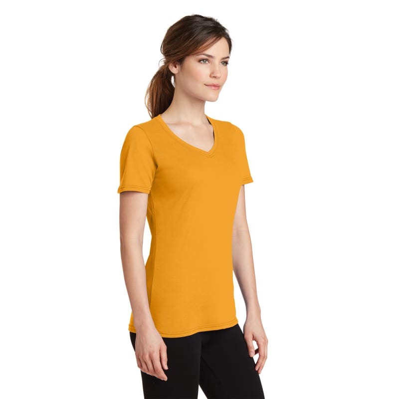 Port & Company Women's Performance Blend V-Neck Tee. 50