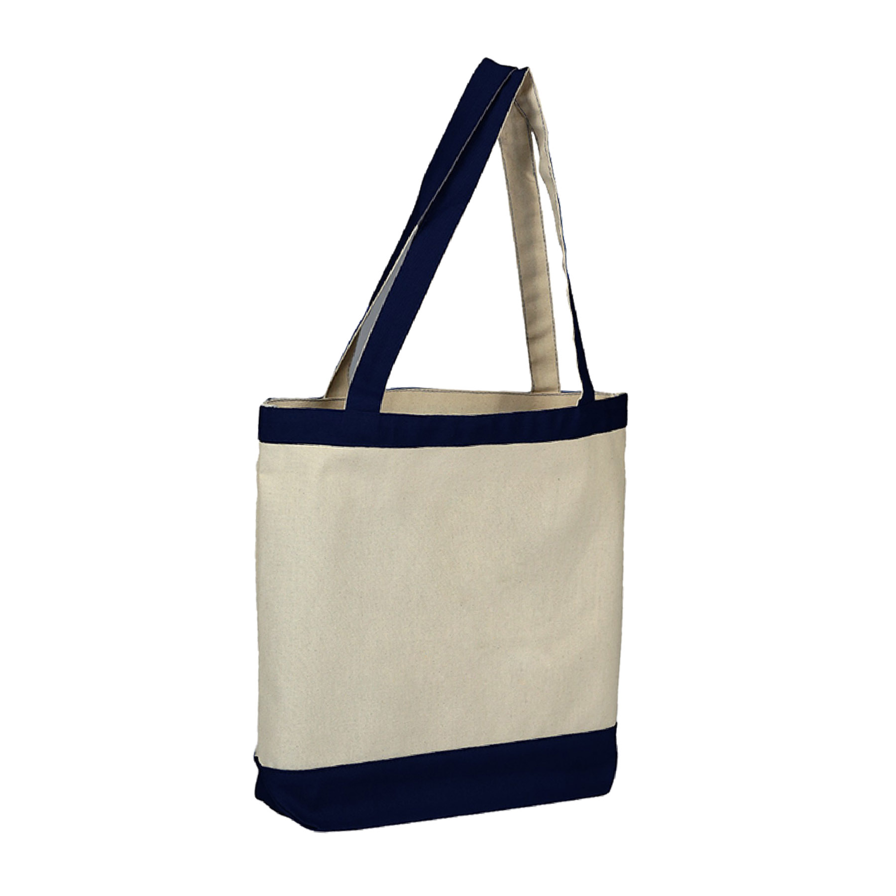 12 oz. Cotton Canvas Color Accent Tote Bag 1