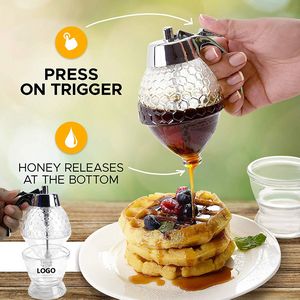 8oz Down Flow Honey Syrup Dispenser Bottle With Easy Press 5