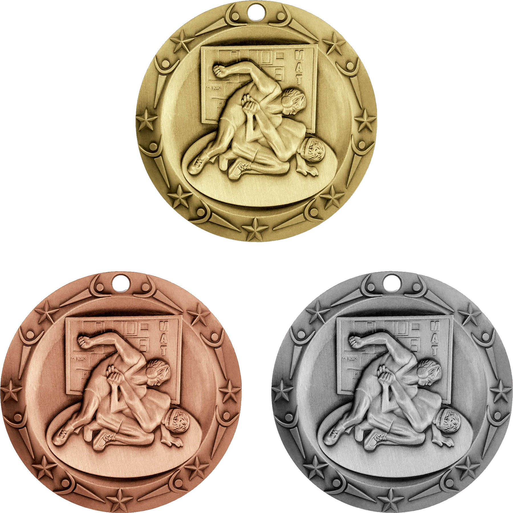 Stock World Class Sports & Academic Medals: Wrestling 4