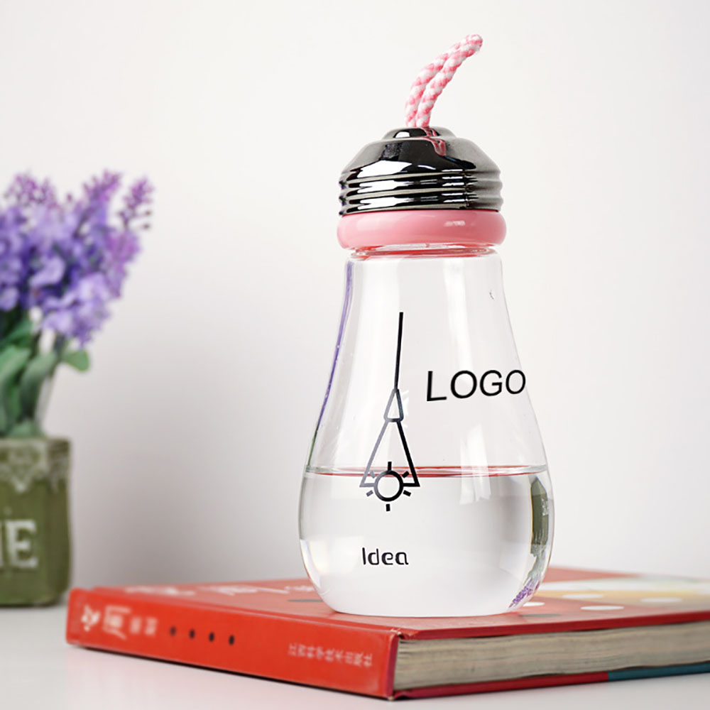 16 oz Bulb Shape Glass Water Bottle 2