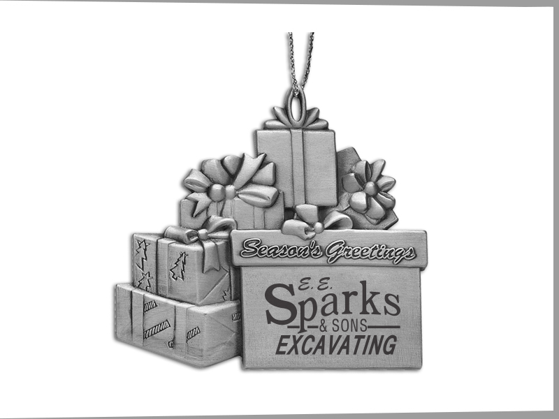 Pewter Finish Gift Boxes Ornament