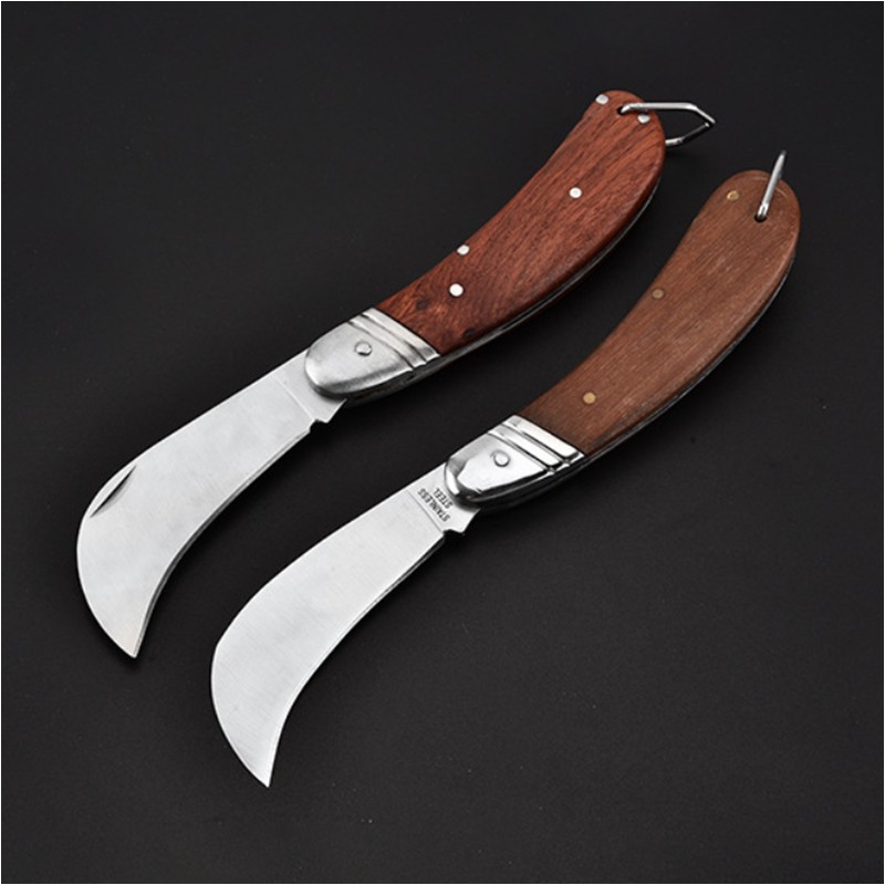 Stainless Steel Folding Pocket Knife with Wooden Handle 7