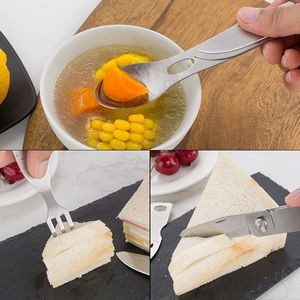 4 In 1 Stainless Steel Cutlery Set Spoon Fork Knife And Spin Button Organizer 18