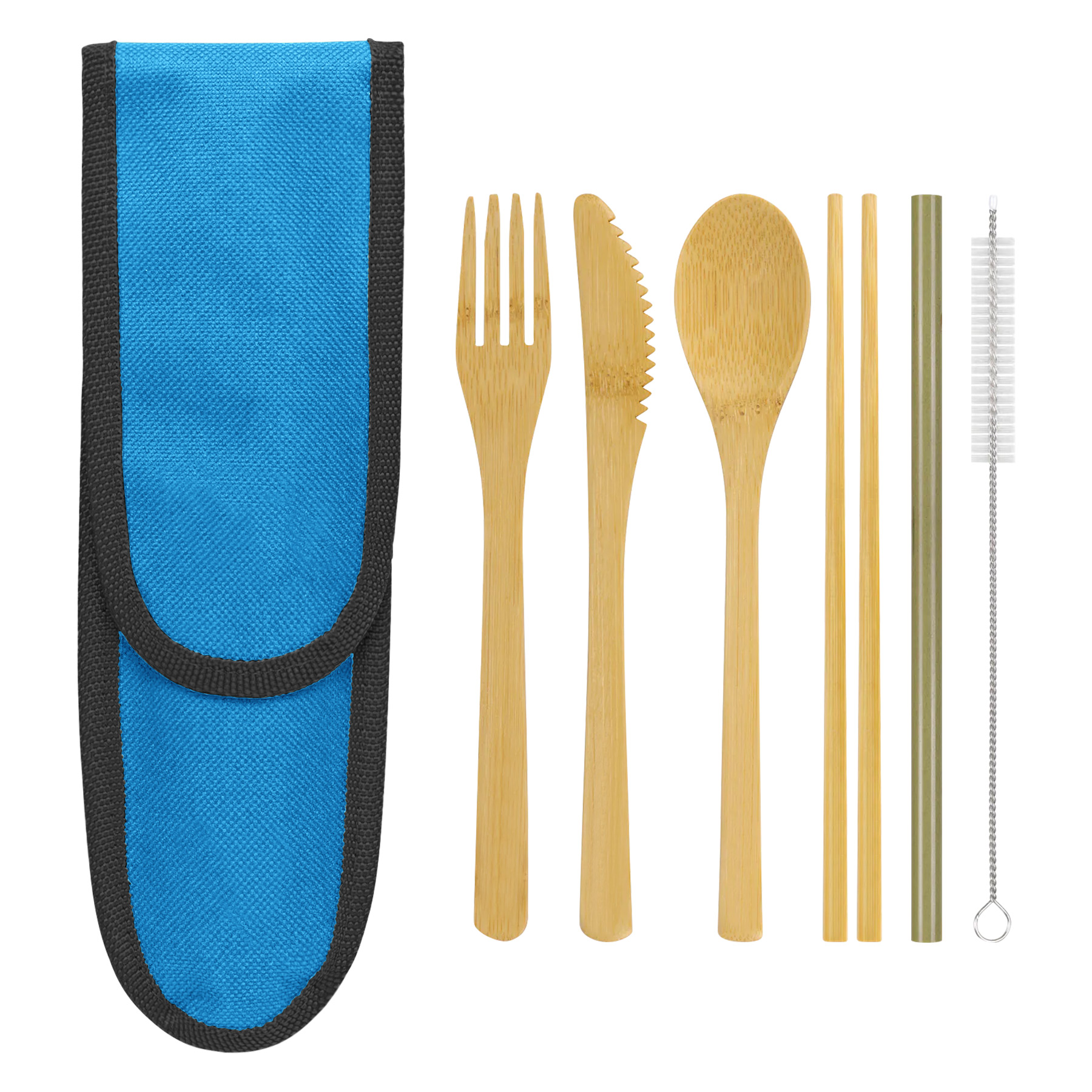 6-In-1 Bamboo Cutlery Set With Packing Pouch 12