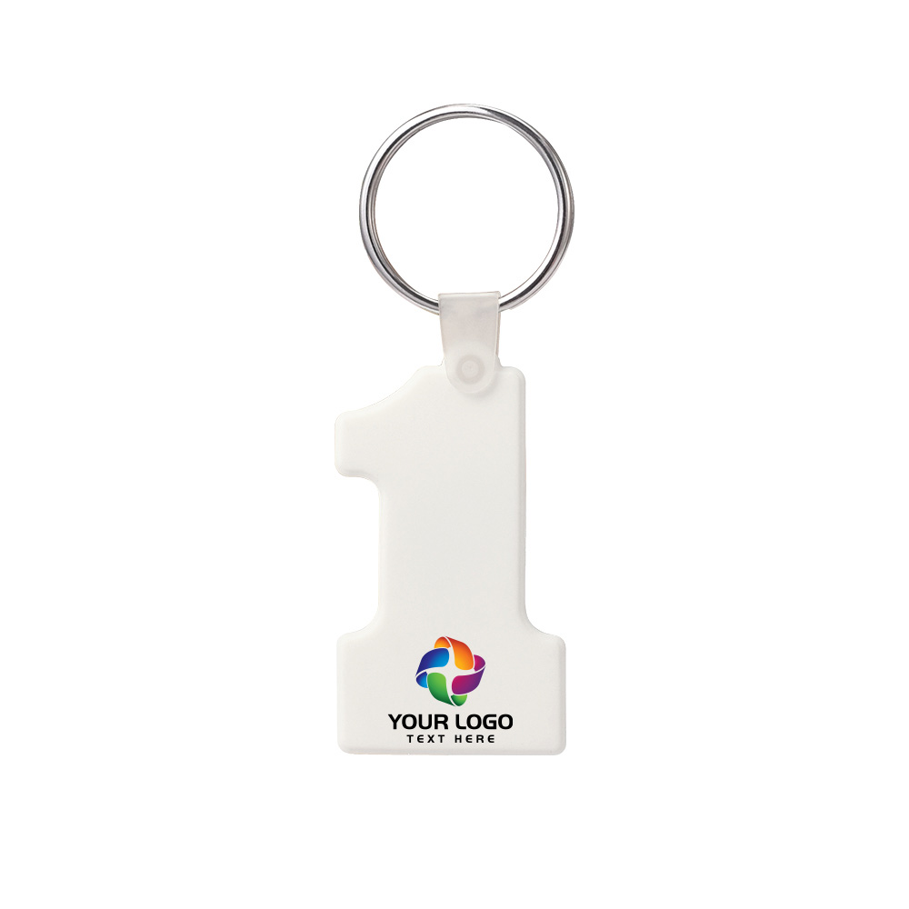 Number One-Shaped Silicone Keychain 13