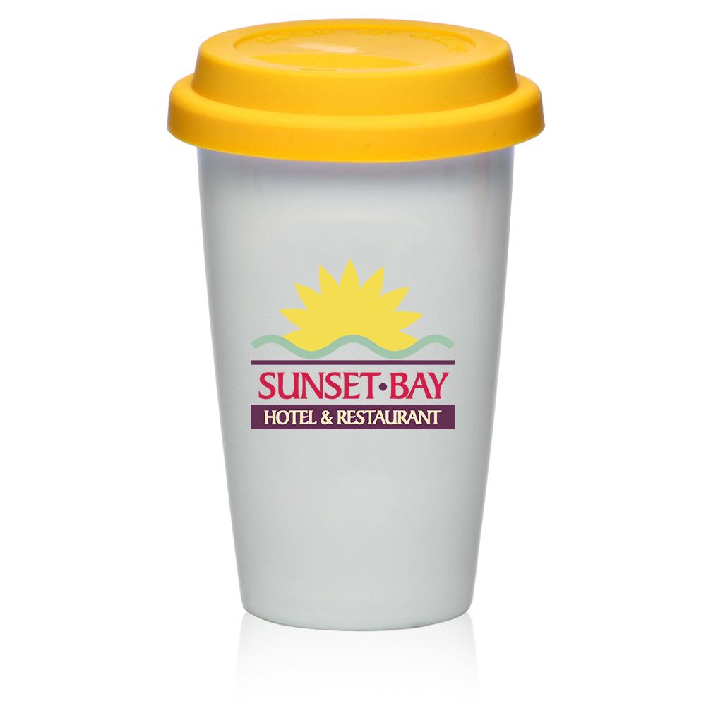 11 oz. Double Wall Ceramic Tumblers with Lid 14