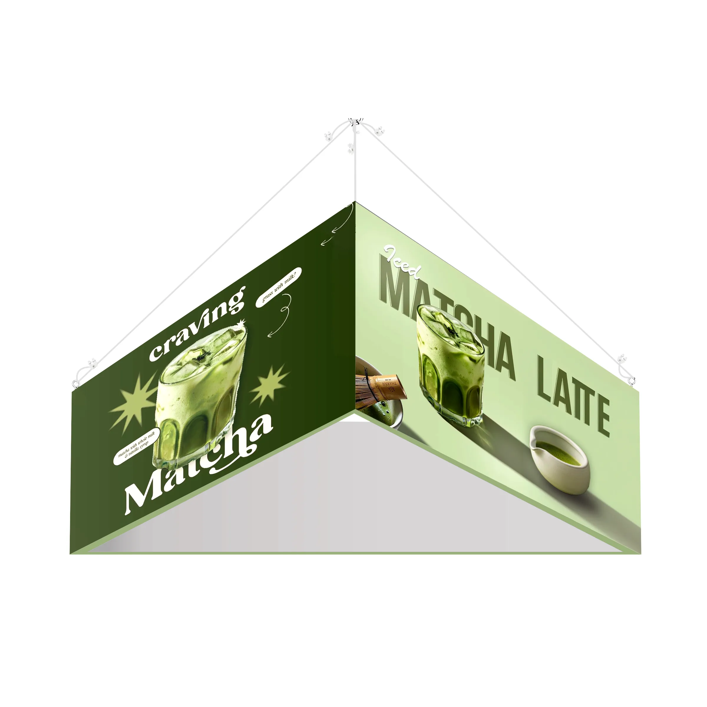 10' Triangular Hanging Banner Kit (Hardware + Banner) 2