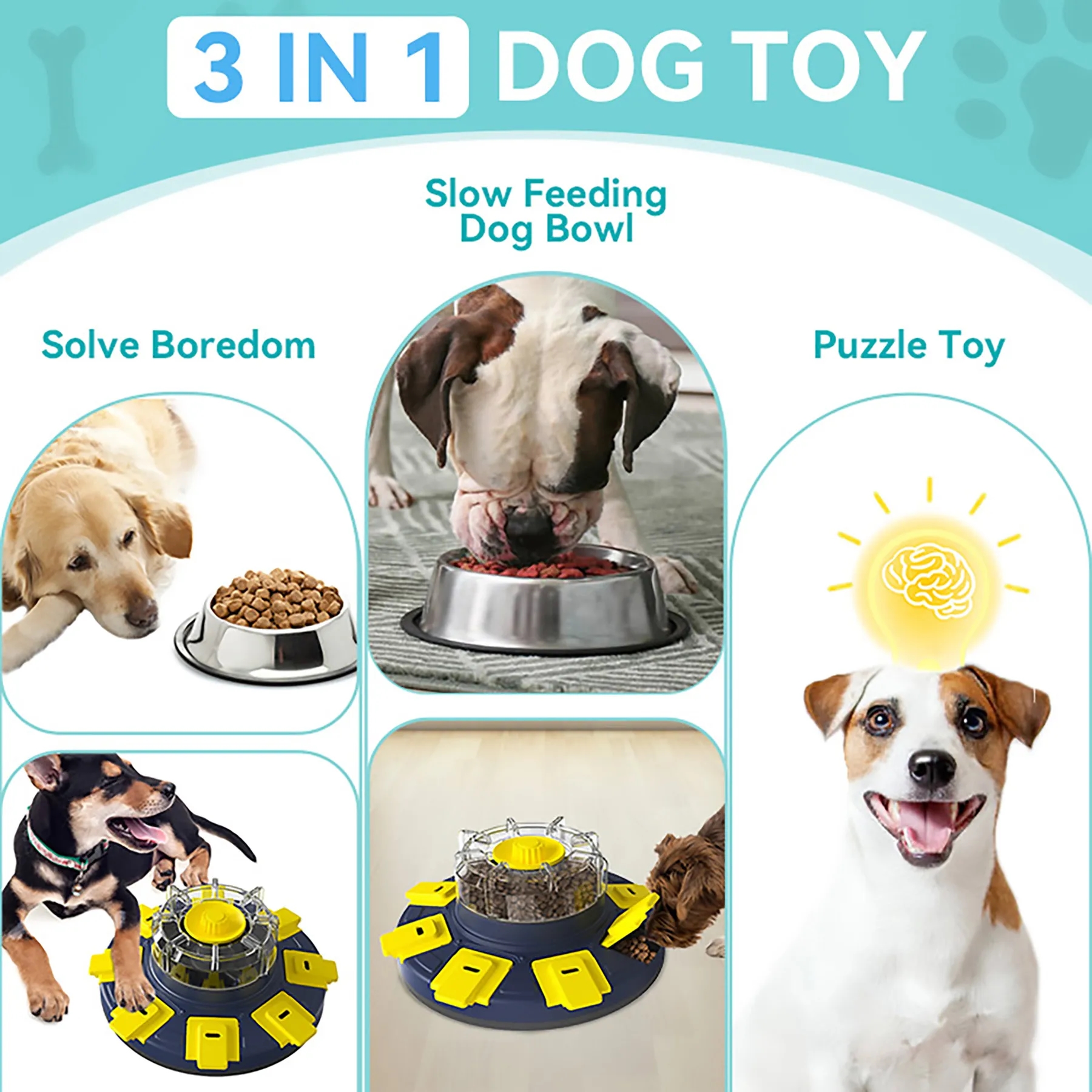 Plastic Dog Spinning Slow Food Device 3