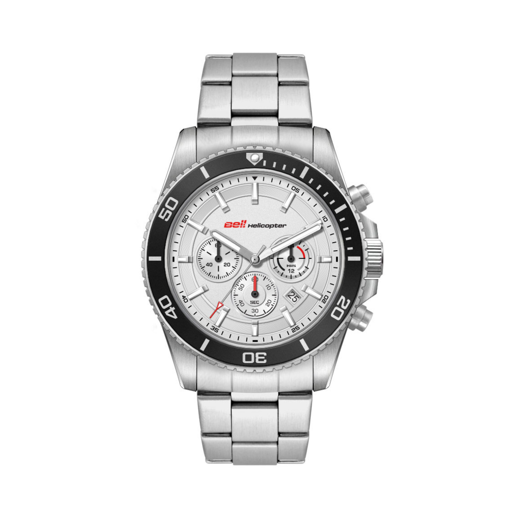 42.5MM, SS, SILVER CASE, BK BEZEL,  CHRONO MVT, DTE 4