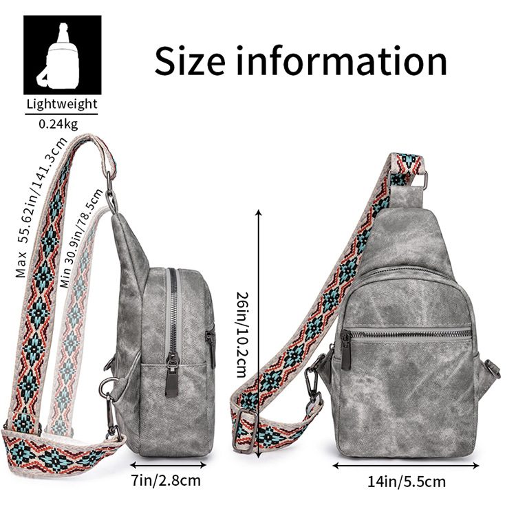 PU Sport Shoulder Chest Bag 4