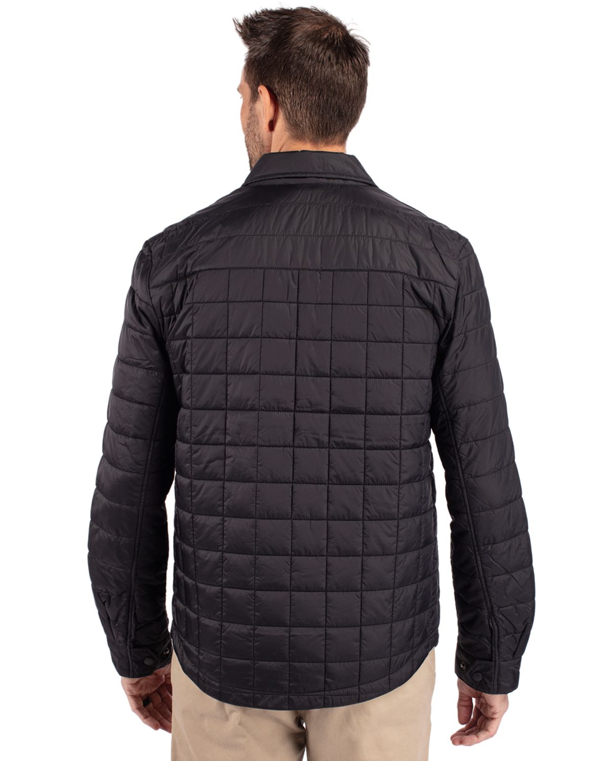 Cutter & Buck Rainier Recycled Insulated Puffer Mens Big & Tall Full Zip Shirt Jacket Big & Tall 18