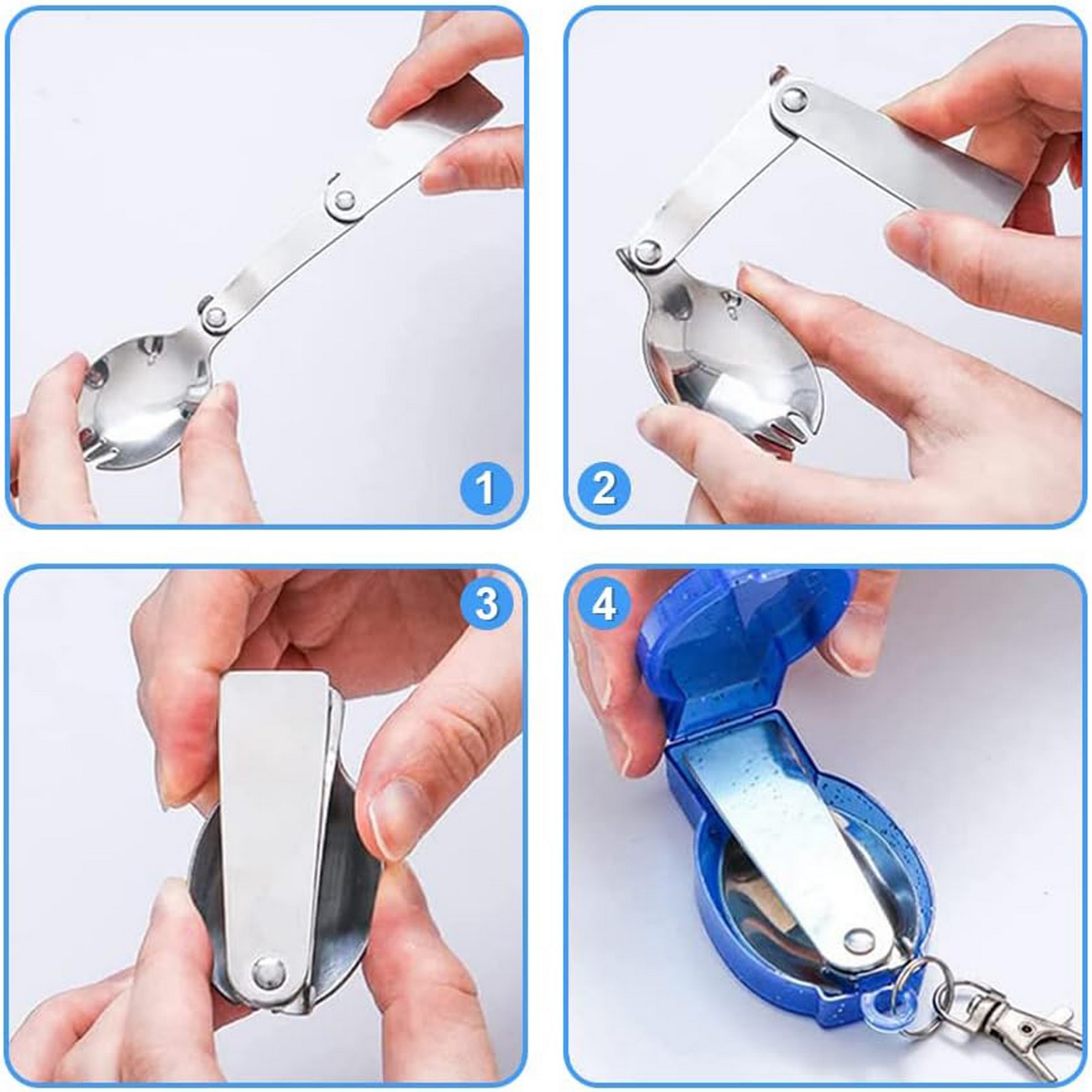 Folding Spoon Fork With Plastic Case 3