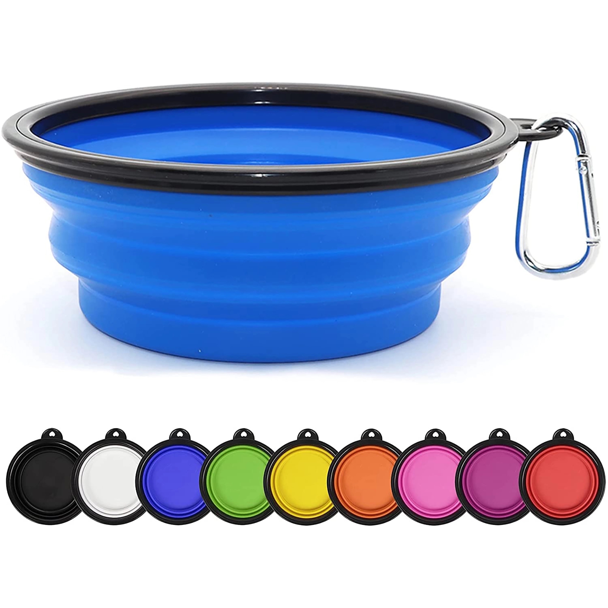 34oz Collapsible Pet Bowl with Carabiner Clip 1