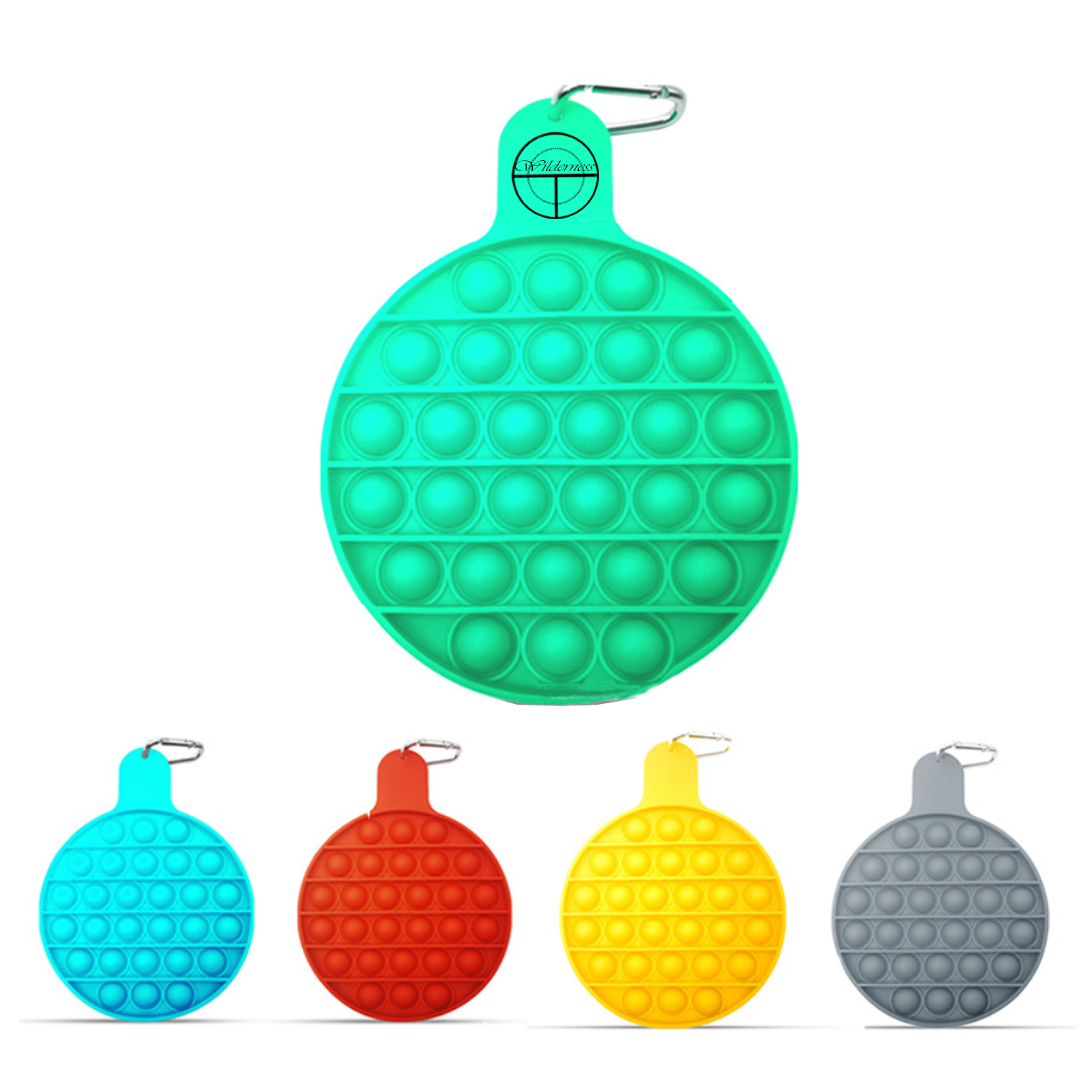 Push Pop Bubble Fidget Toy Keychain with Protruding Label 2