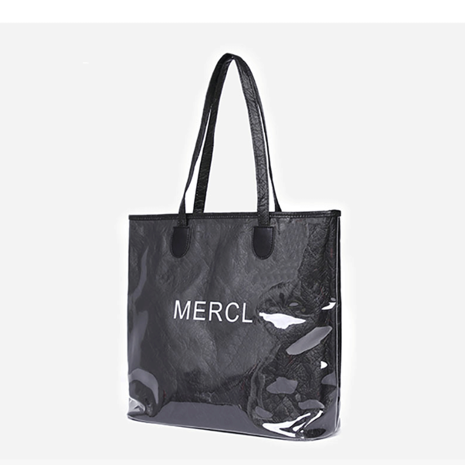 Clear waterproof big capacity pvc tyvek kraft paper tote bag 2