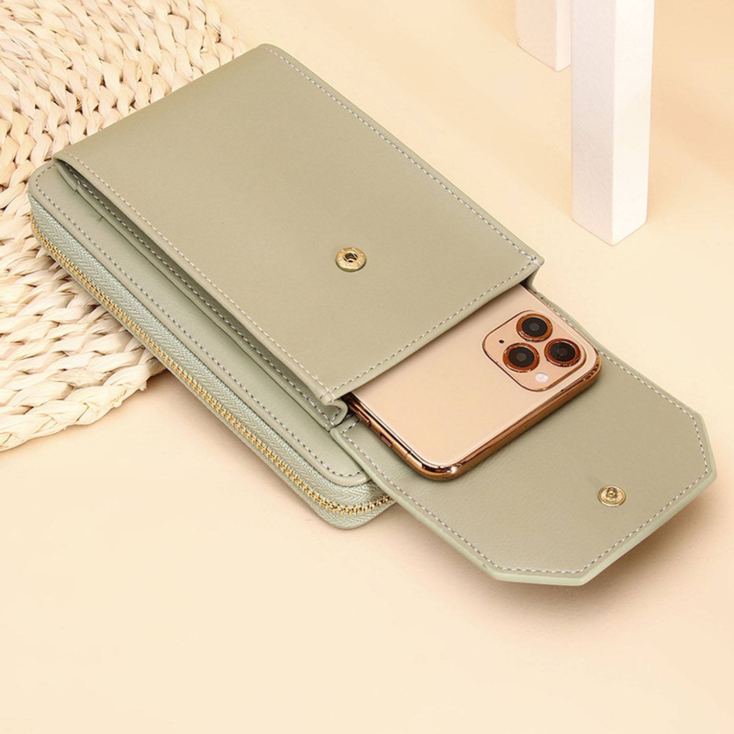 Women RFID PU Leather Crossbody Wallet w/Card Slots 7