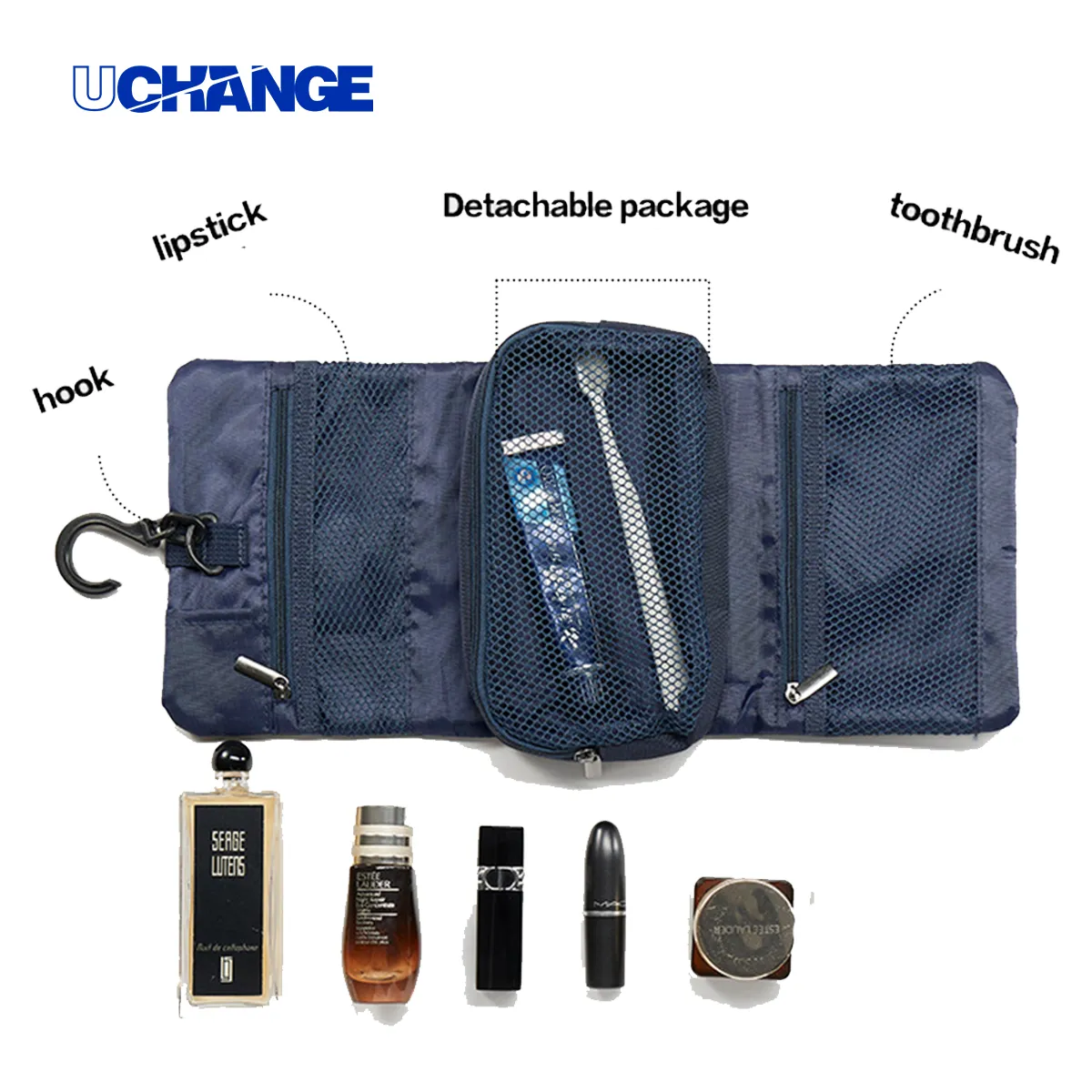 Compact Foldable Hanging Toiletry Bag With Buckle 4
