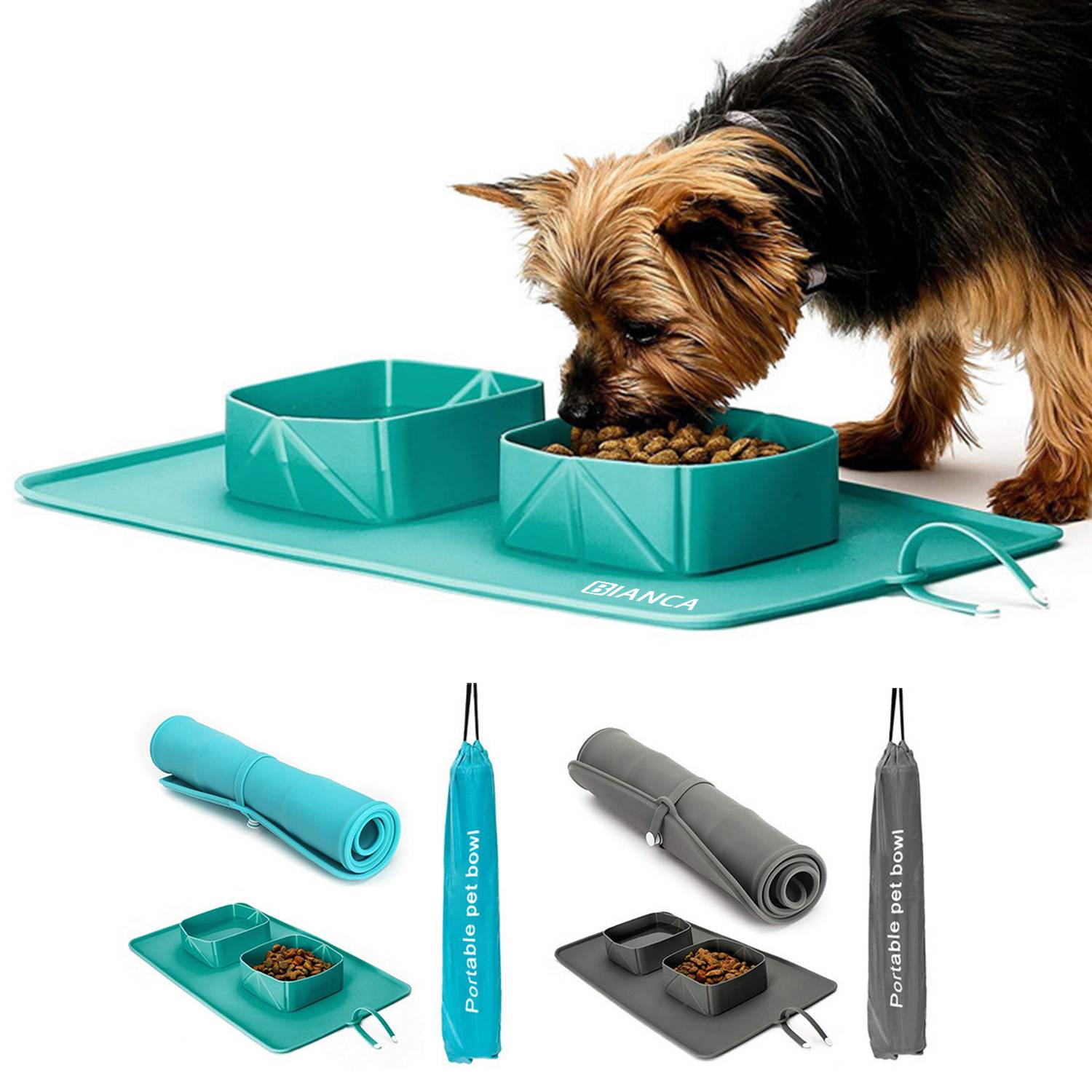 Portable Pet Bowl Foldable Waterproof Stain Resistant 1