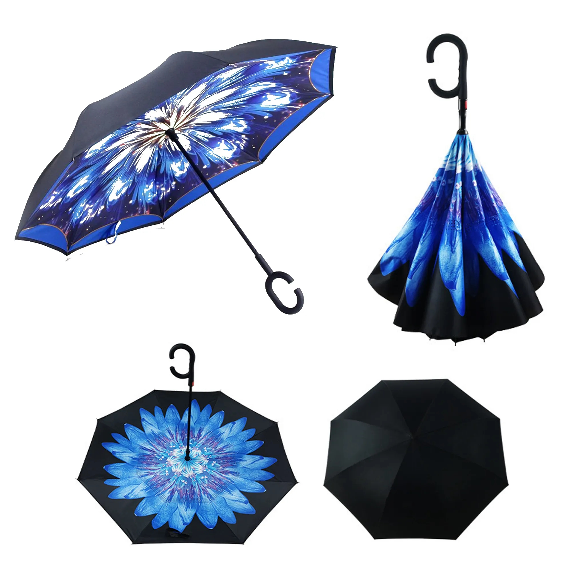 Reverse Upside Down Car Umbrella with C-handle 19