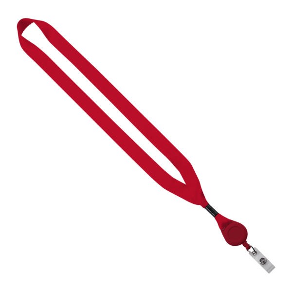 3/4" Polyester Lanyard with Metal Crimp & Retractable Badge Reel 46