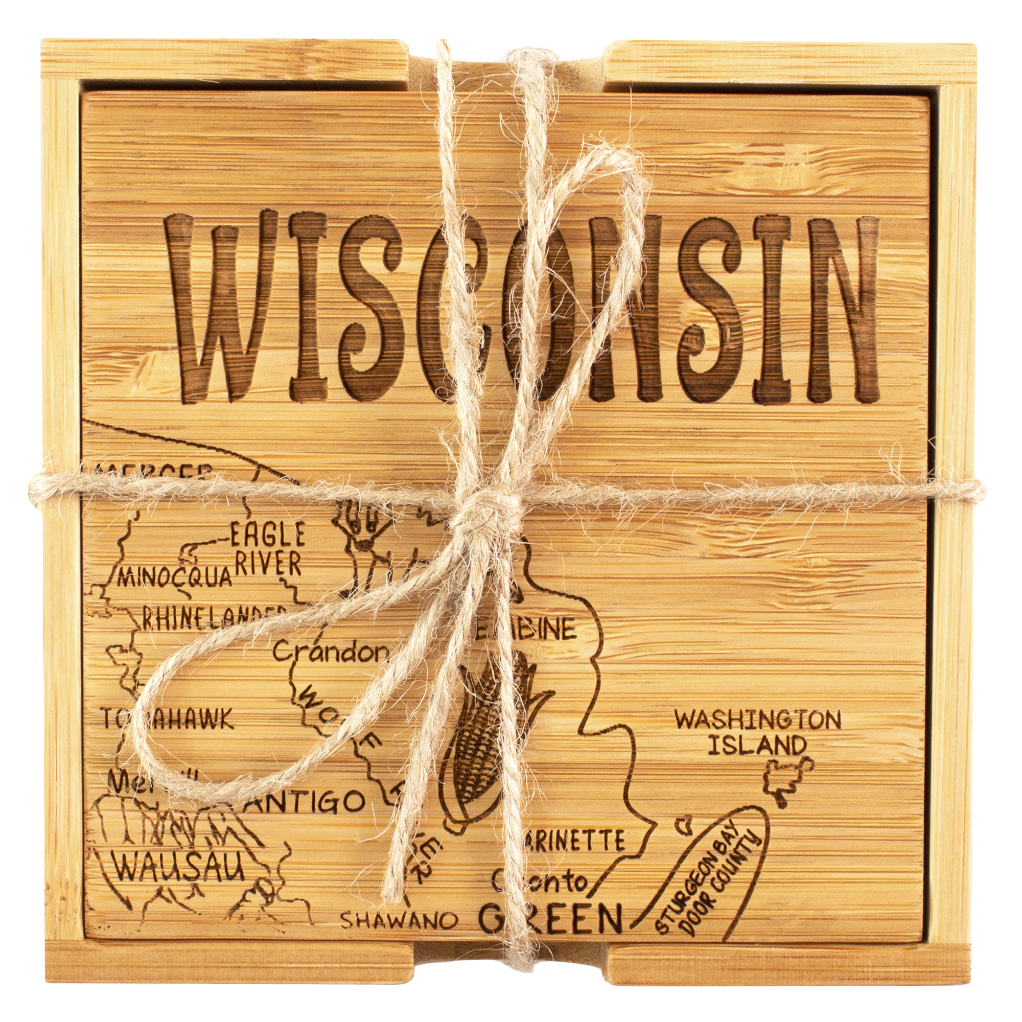 Wisconsin State Puzzle Coaster Set 13