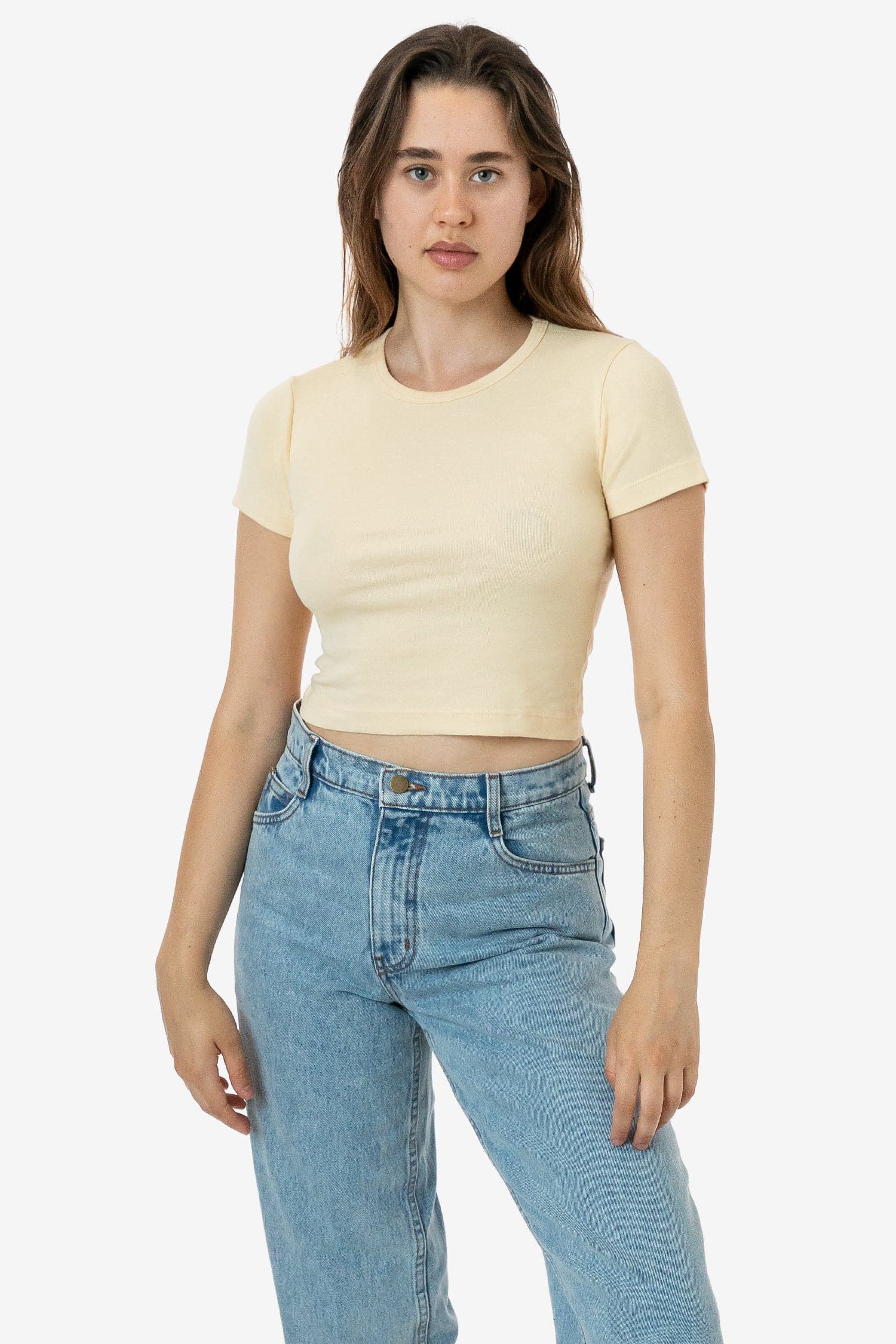 BABY RIB SHORT SLEEVE CROP TEE 2