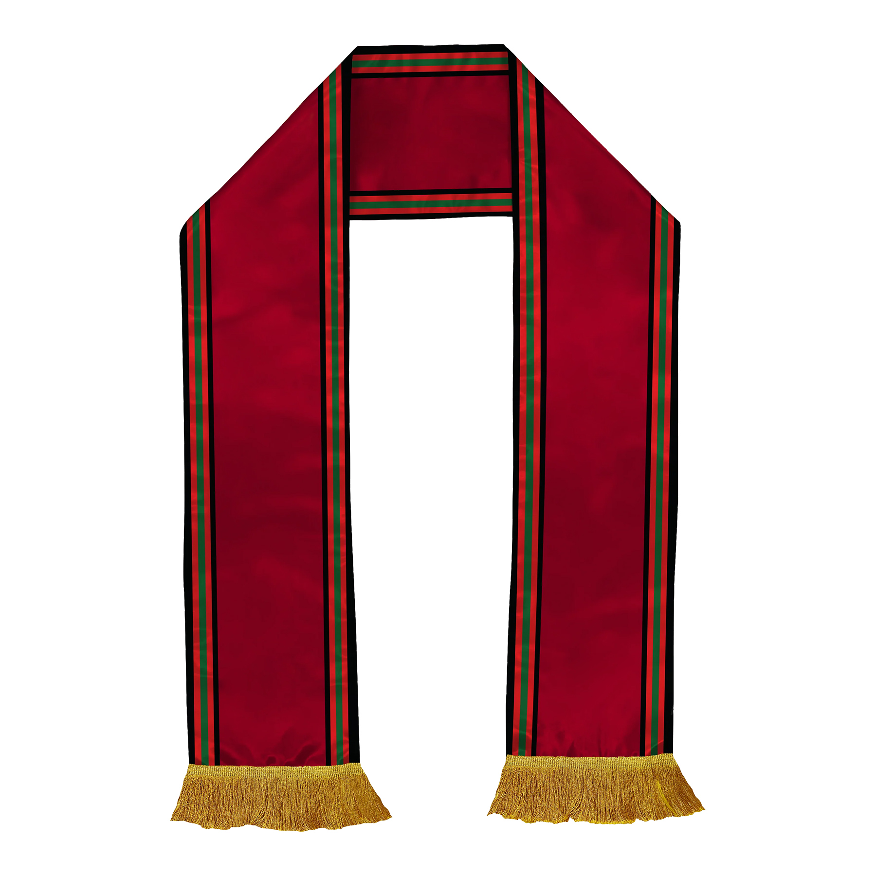 Premium 140gsm Glossy Satin Fan Scarf With Tassel Fringe 14