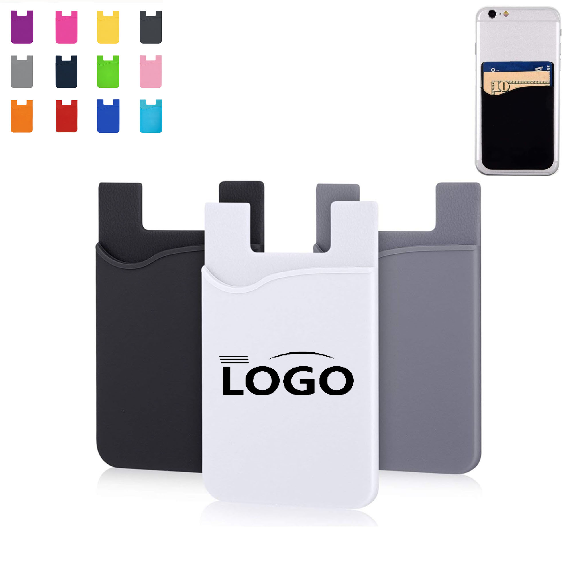 MOQ 100pcs Customizable Silicone Phone Wallet 3