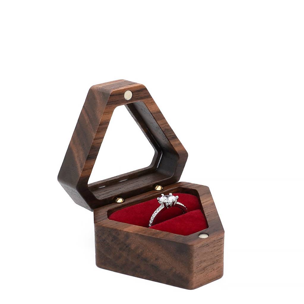 Wood Ring Box(Triangle Shape) 7