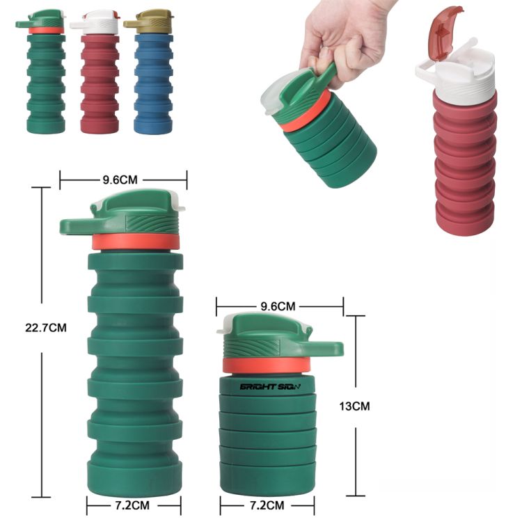 Silicone Foldable Water Bottle with Straw 2