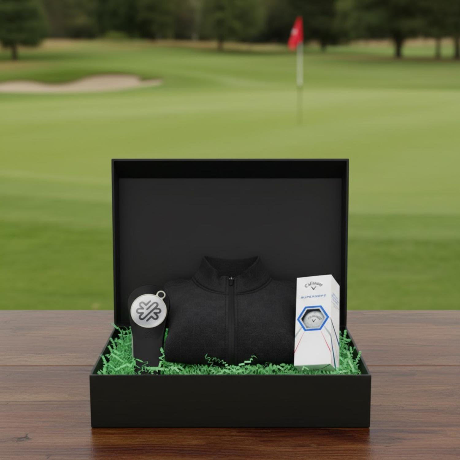 Callaway® Men's Houndstooth 1/4-Zip Pullover, Supersoft Golf Balls & Pitchfix® 2.5 Divot Tool Gift Set 3