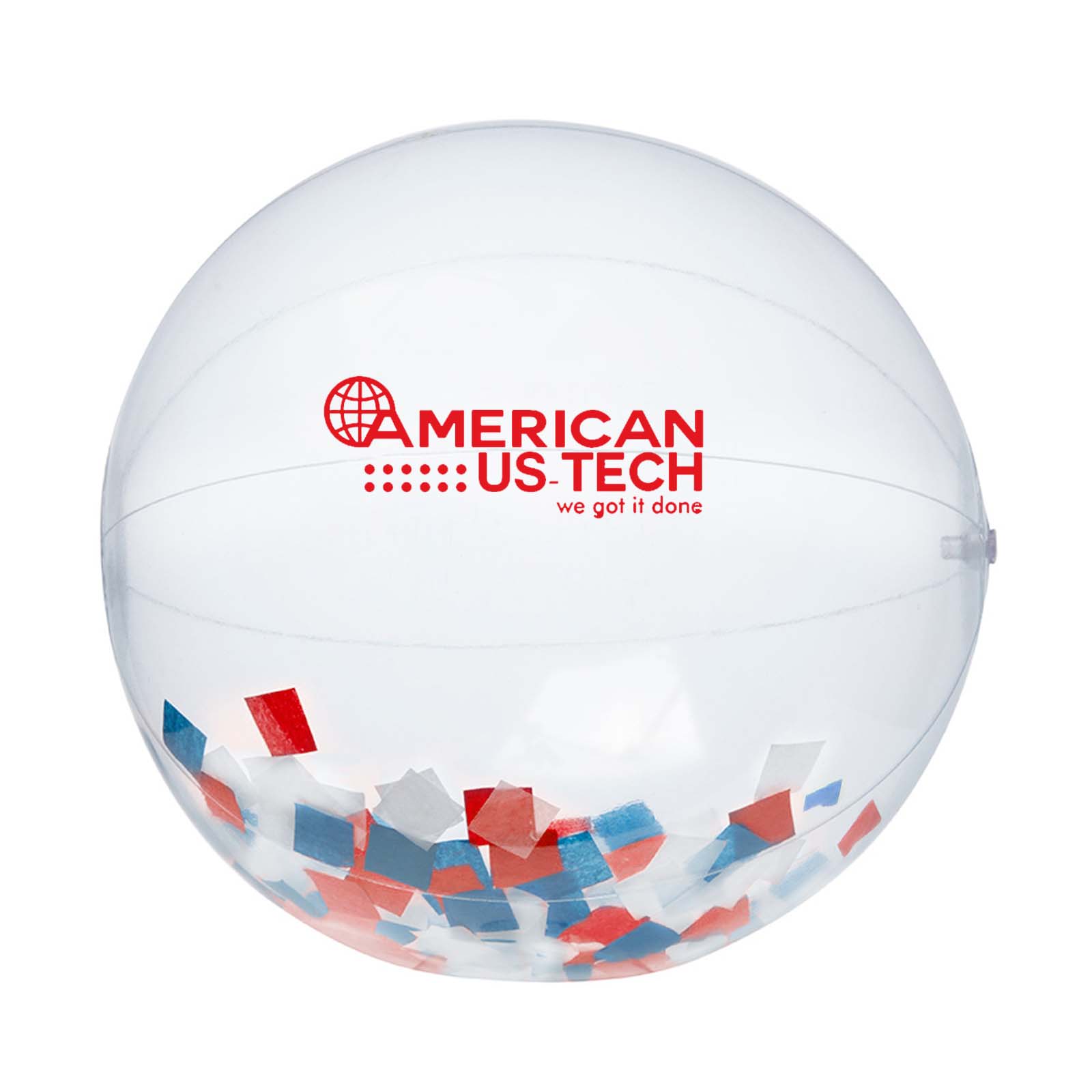 16" Red, White and Blue Confetti filled Beach Ball 1