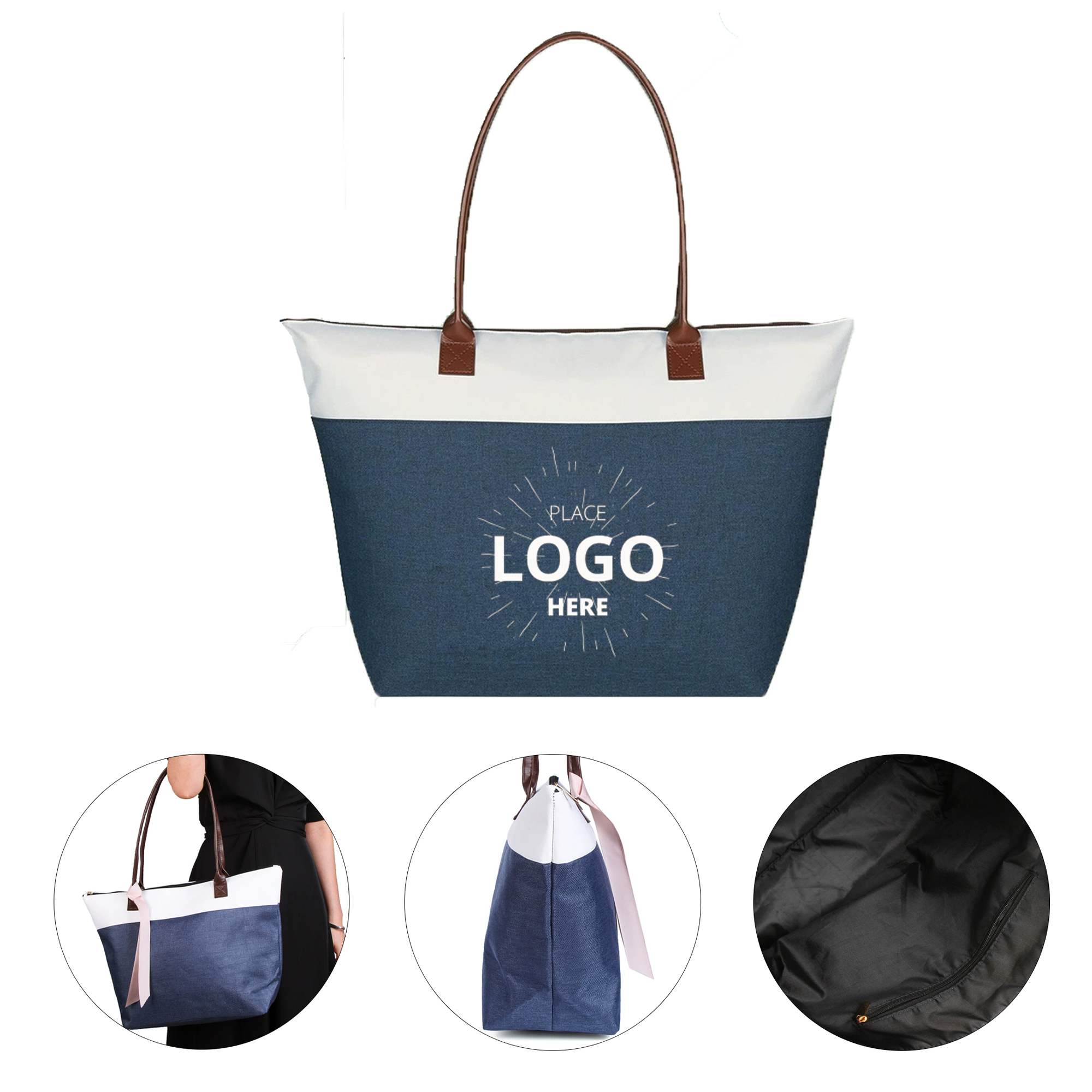 Natural Cotton Canvas Tote Bag, custom tote bag with logo imprint 1