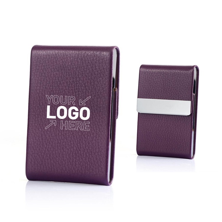 Magnetic Closure PU Leather Business Card Holder 5