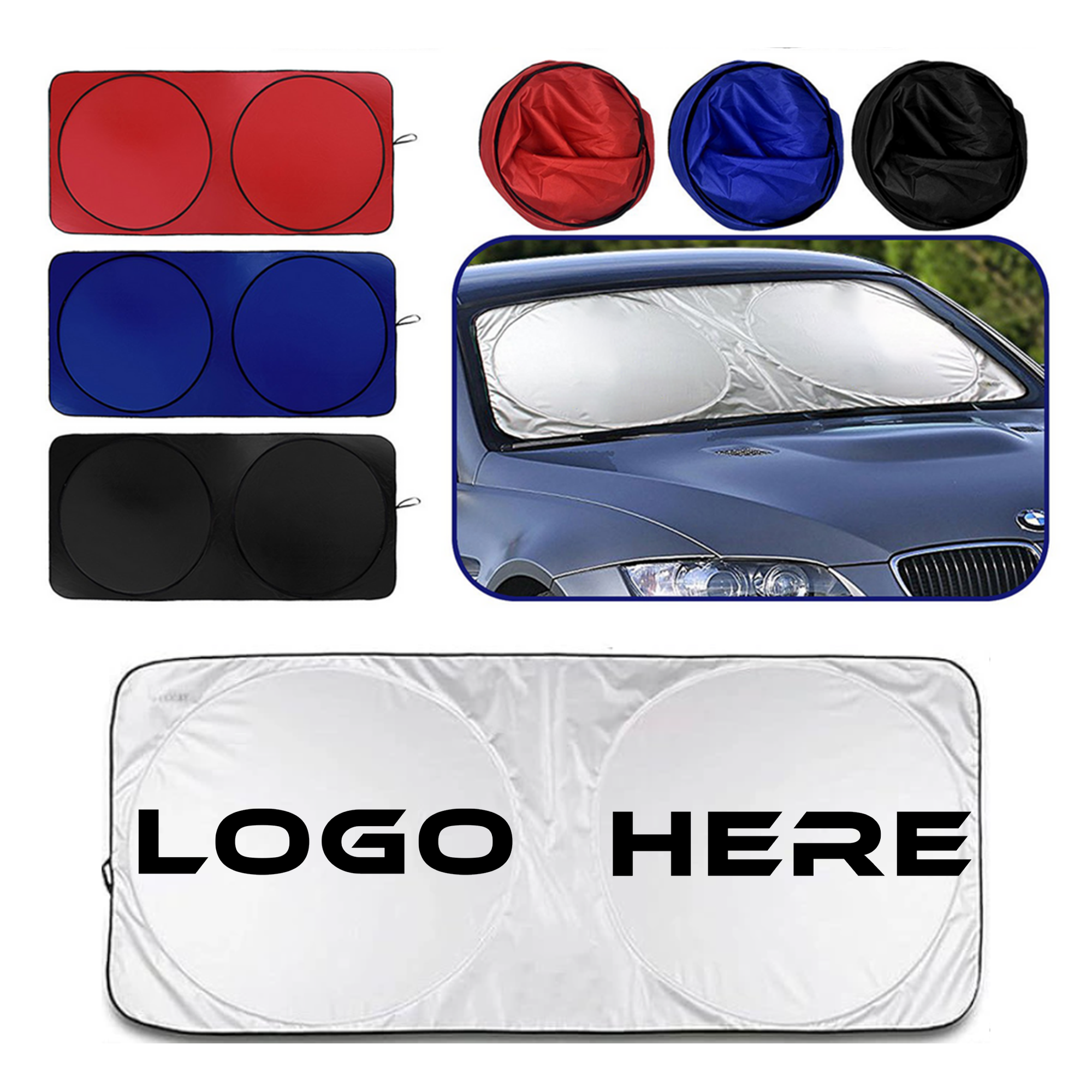 Foldable Car Front Window Sun Shade 28" L x 59" W 1