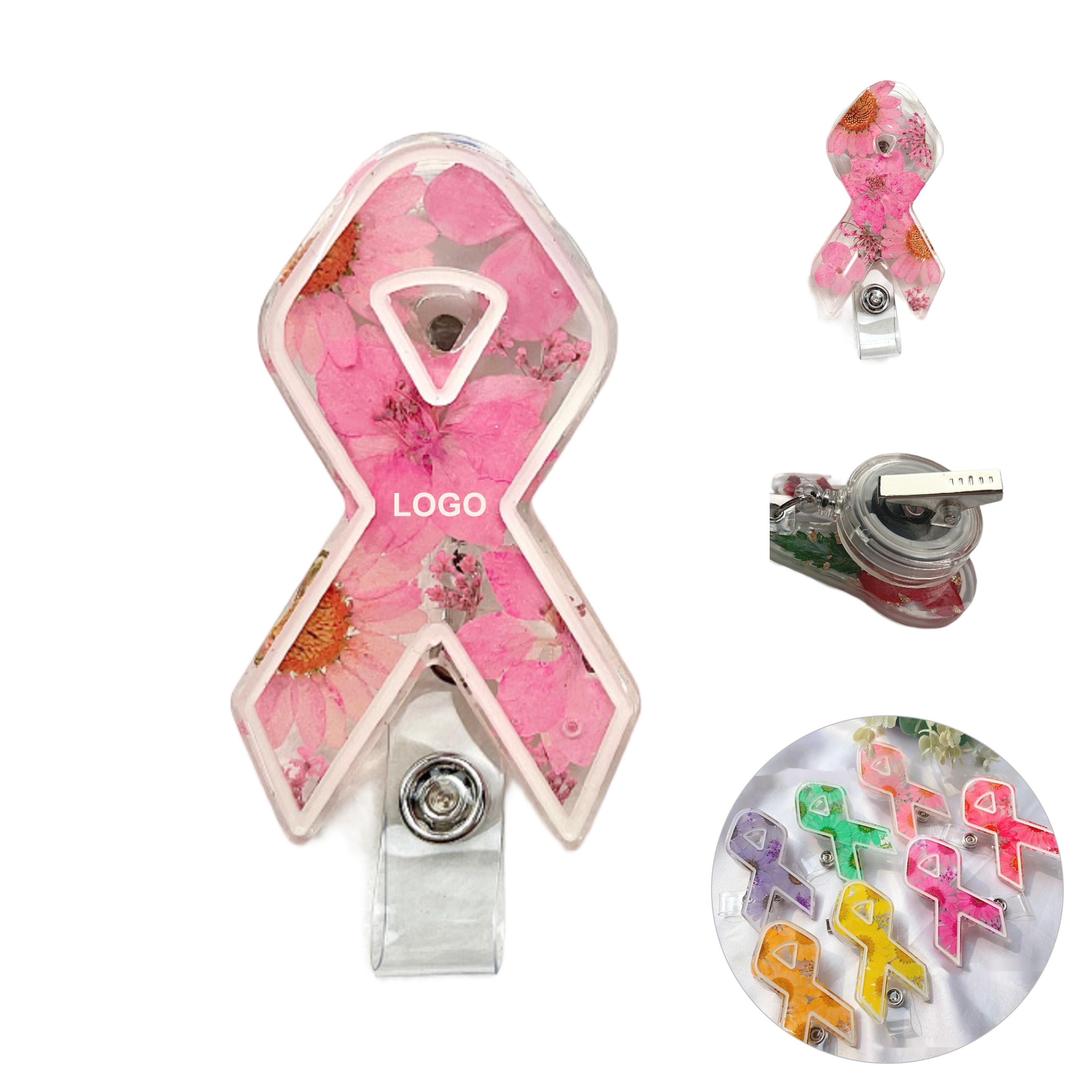 Dried Flower Retractable Badge Holder (direct import) 2