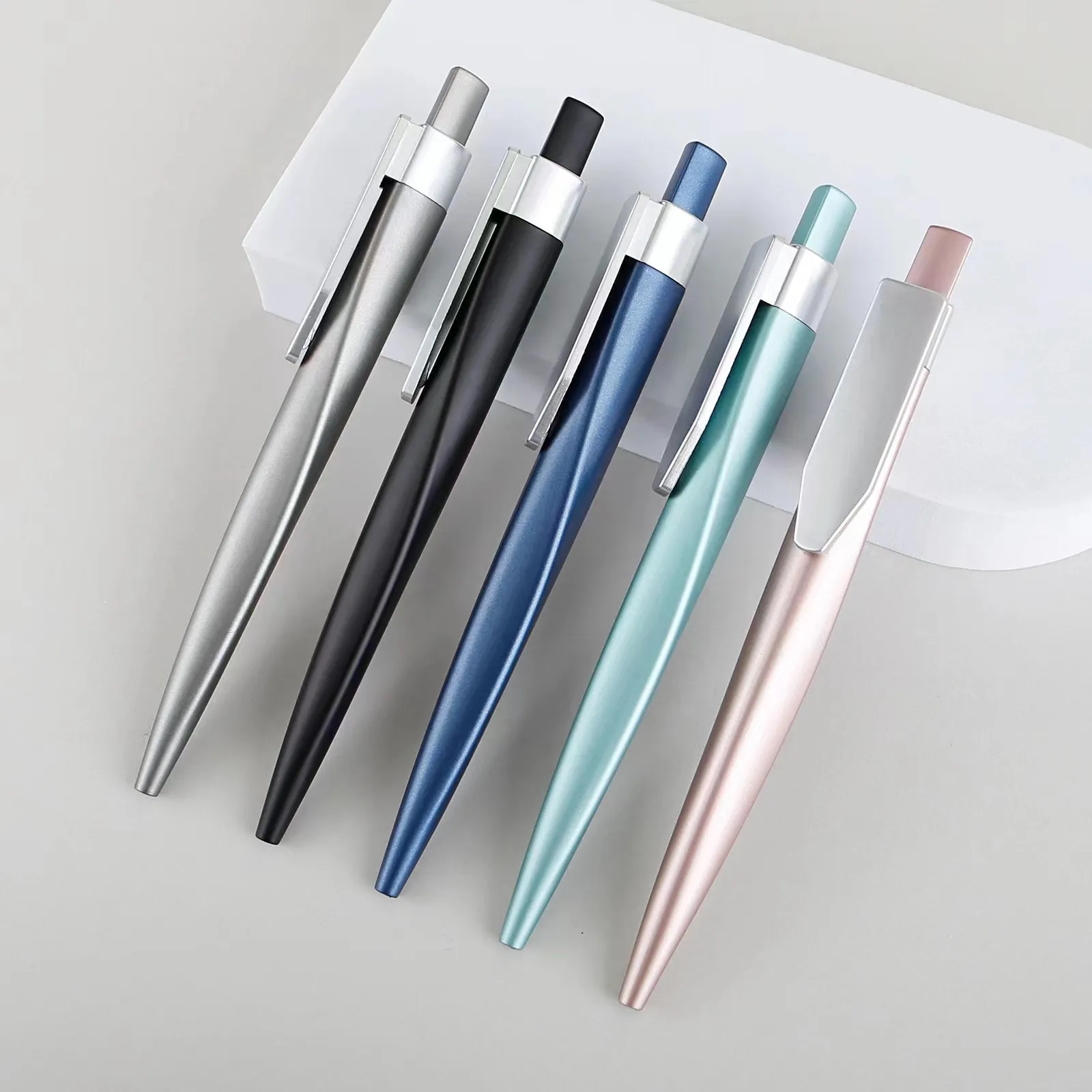 Custom Metallic Paint Triangle Press-type Ballpoint Pen 2