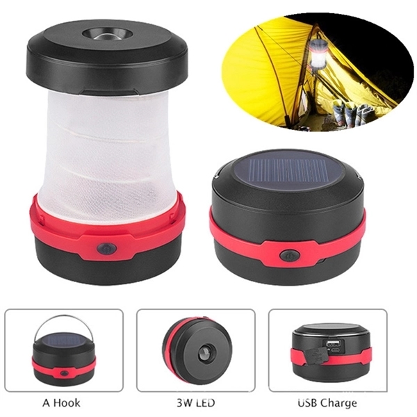 Retractable Solar Panel LED Camping Lamp 2