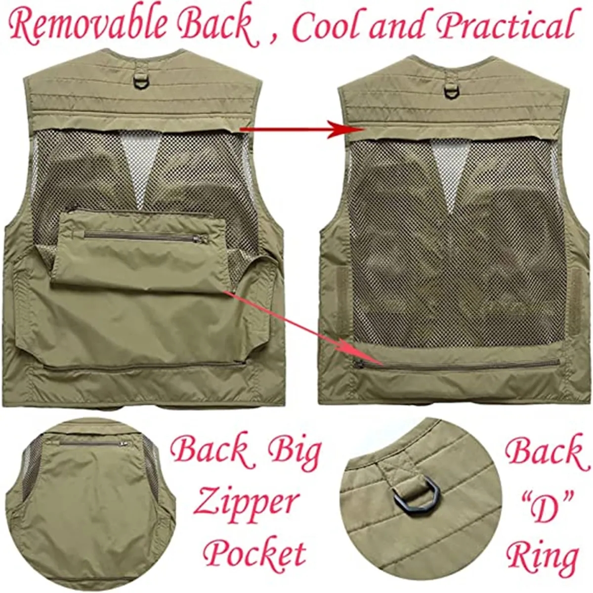 Casual Outdoor Work Safari Fishing Photo Vest 5