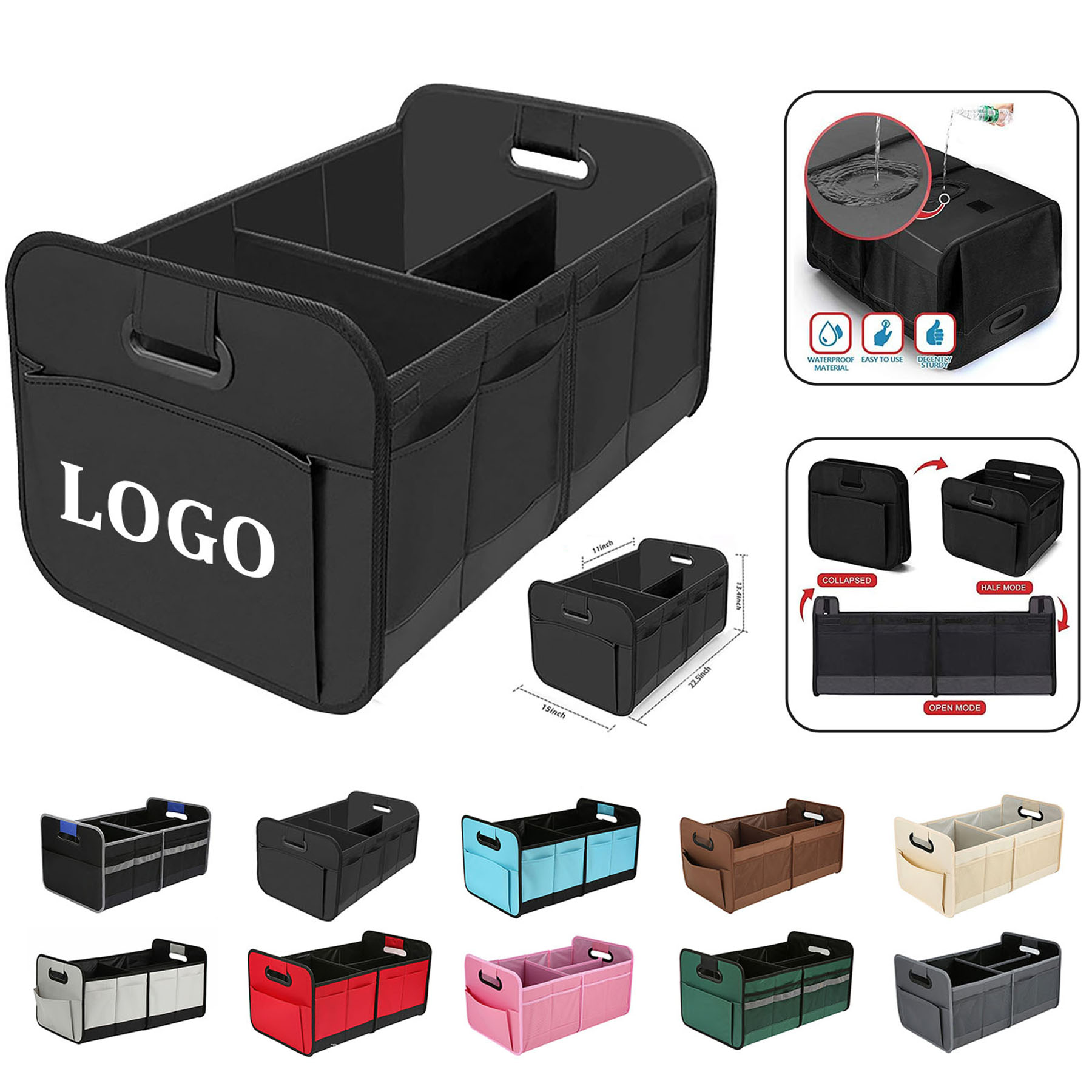 Multi Compartment Car Trunk Organizer 2
