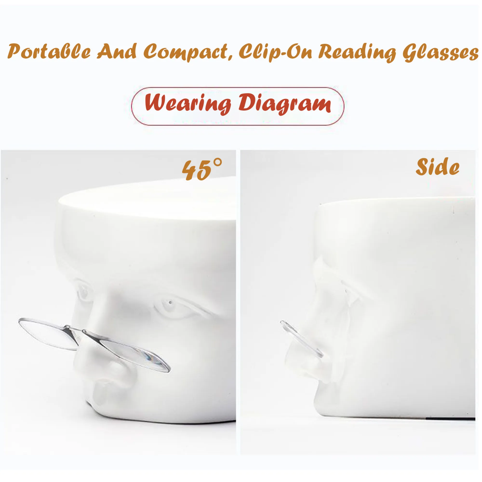 Card - Case Nose - Clip Ultralight Reading Glasses 4