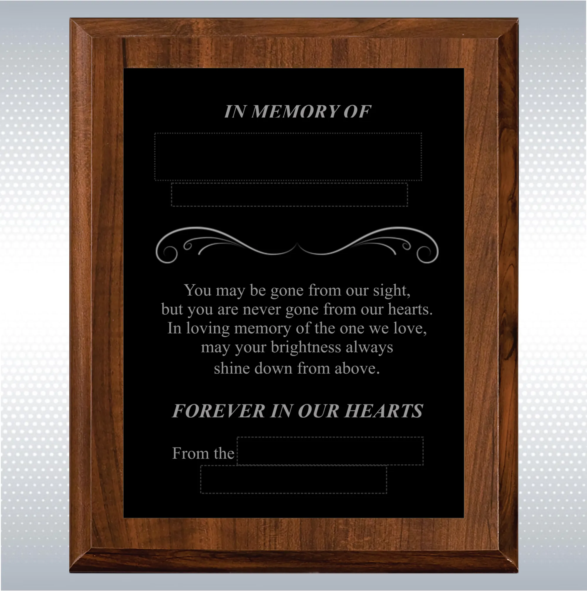 Cherry Finish Personalized Memorial Gift Aaward 16